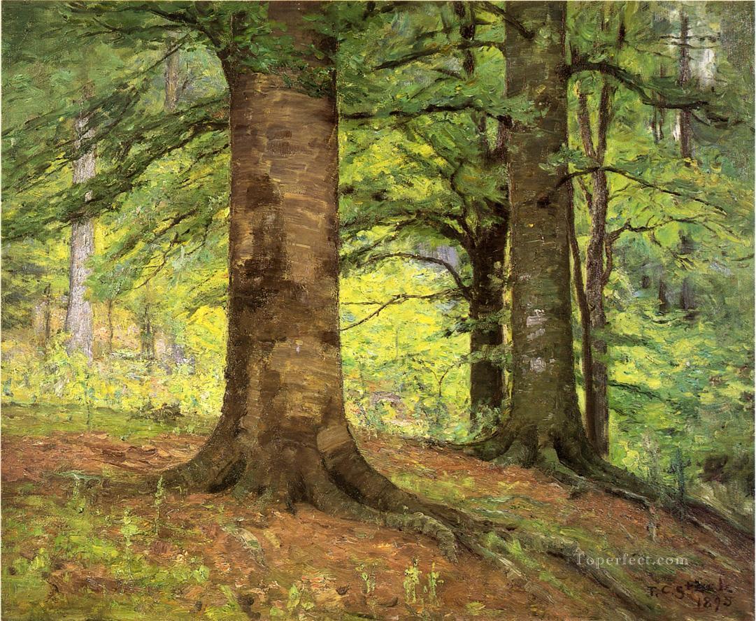Hayas paisajes impresionistas de Indiana bosque de bosques de Theodore Clement Steele Pintura al óleo